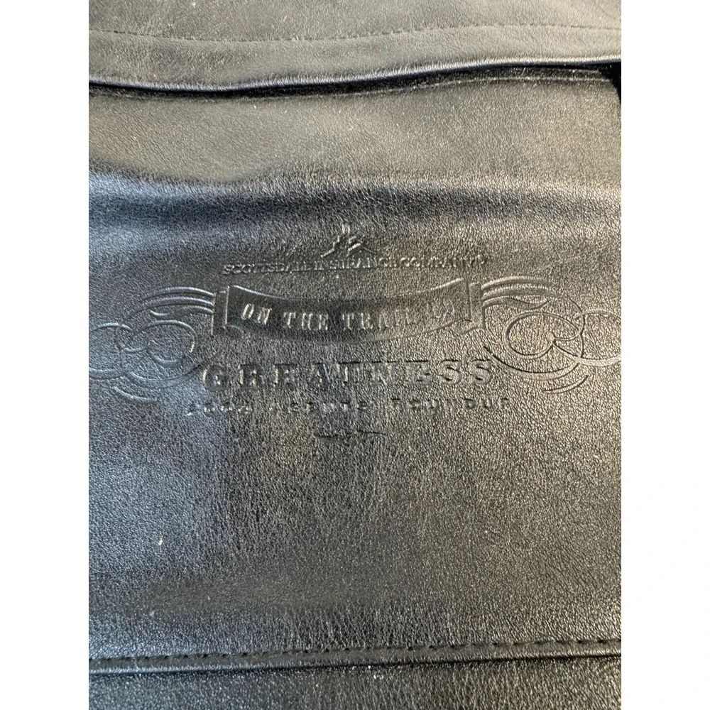Solid Black leather messenger bag With Inside Pockets And Back Pack Handles